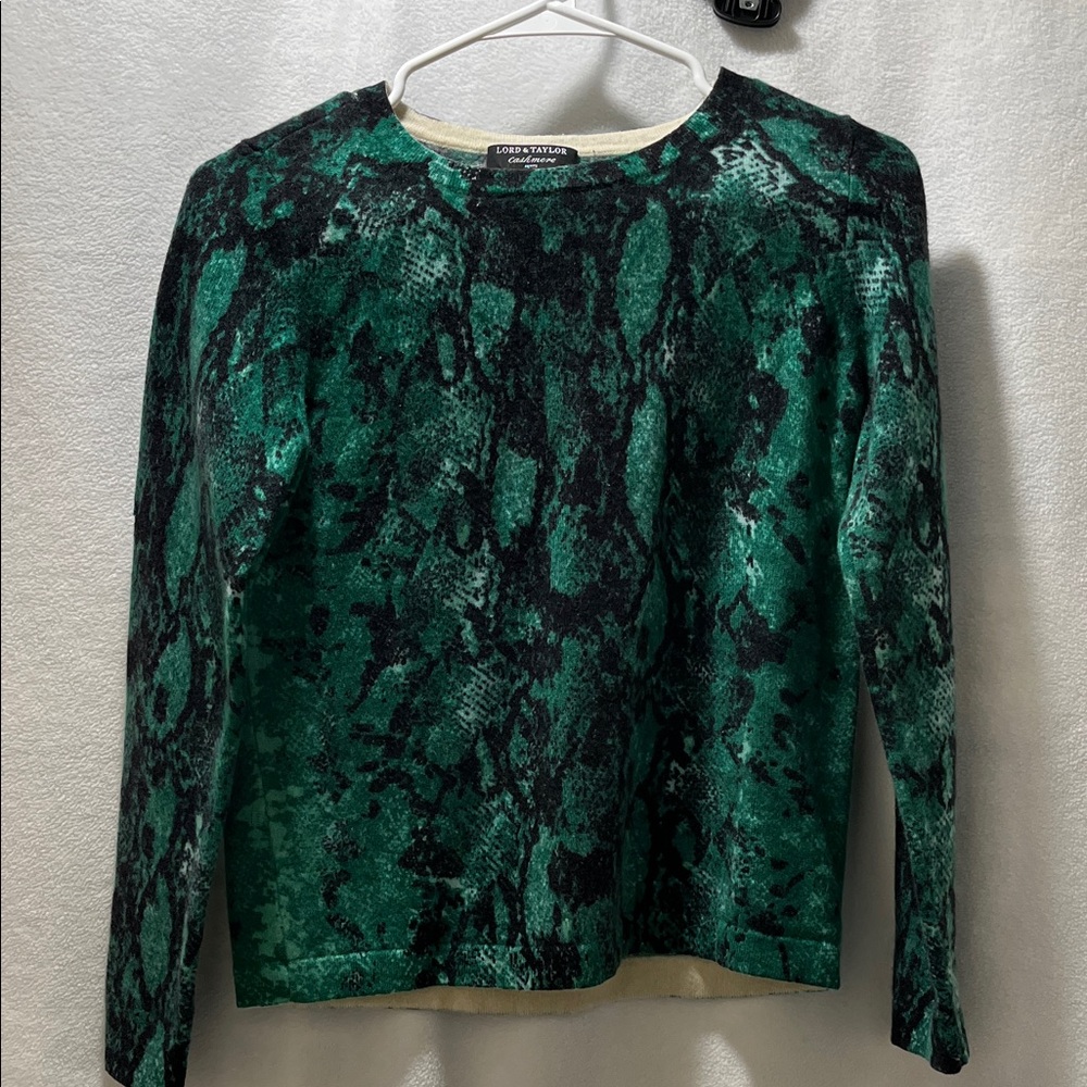 Emerald Snake Print Long Sleeve Top